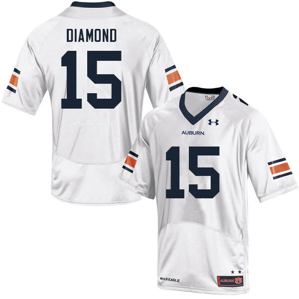 Auburn Tigers Men's A.D. Diamond #15 White Under Armour Stitched College 2021 NCAA Authentic Football Jersey PXC0474GS